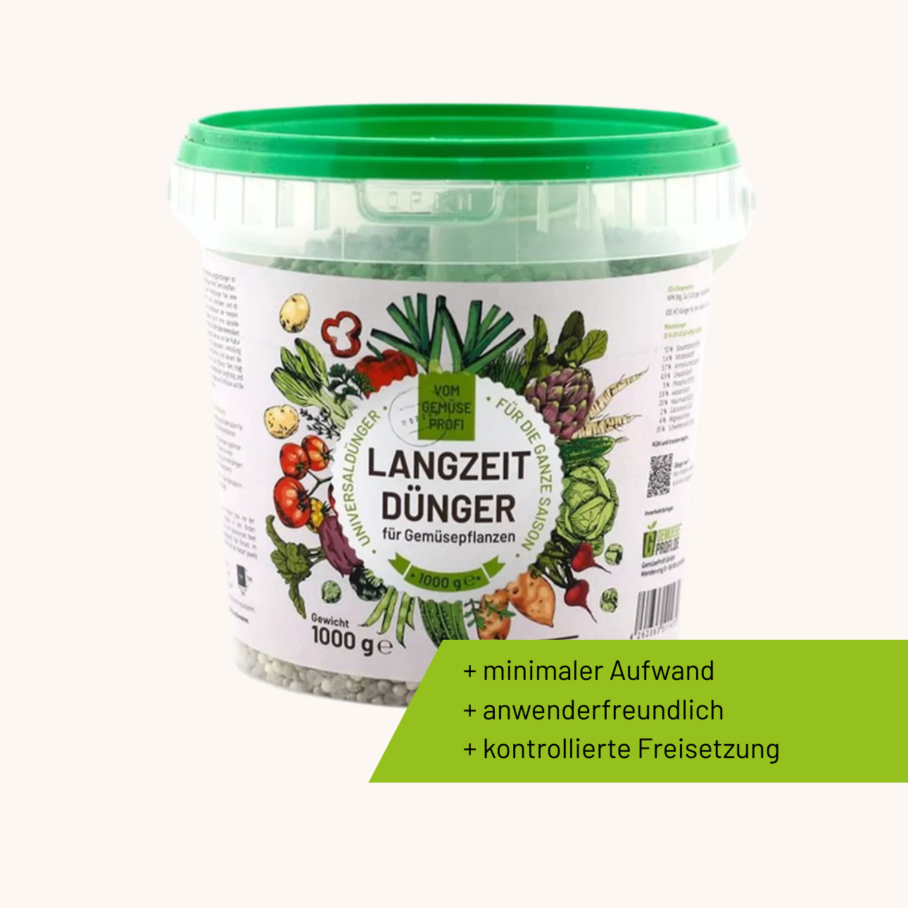 D&uuml;ngereimer mit Gem&uuml;seProfi Langzeitd&uuml;nger, 1000 g